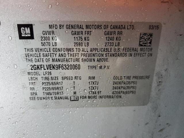 2GKFLVEK9F6320060 - 2015 GMC TERRAIN SLE GRAY photo 13