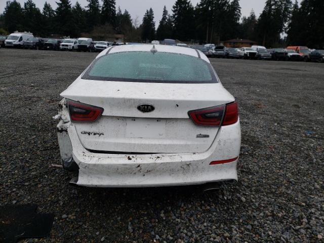 KNAGM4A76F5656542 - 2015 KIA OPTIMA LX WHITE photo 6