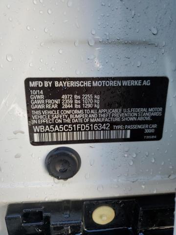 WBA5A5C51FD516342 - 2015 BMW 528 I WHITE photo 12