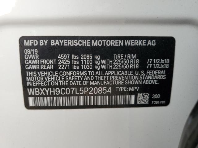 WBXYH9C07L5P20854 - 2020 BMW X2 SDRIVE28I WHITE photo 13