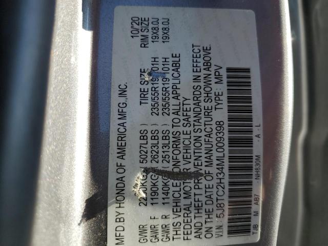 5J8TC2H34ML009398 - 2021 ACURA RDX SILVER photo 13