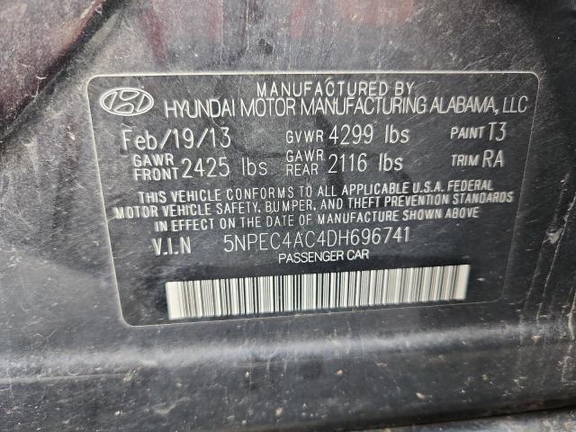 5NPEC4AC4DH696741 - 2013 HYUNDAI SONATA SE BLUE photo 12