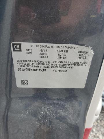 2G1WG5EK3B1115687 - 2011 CHEVROLET IMPALA LT ნაცრისფერი ფოტო 12