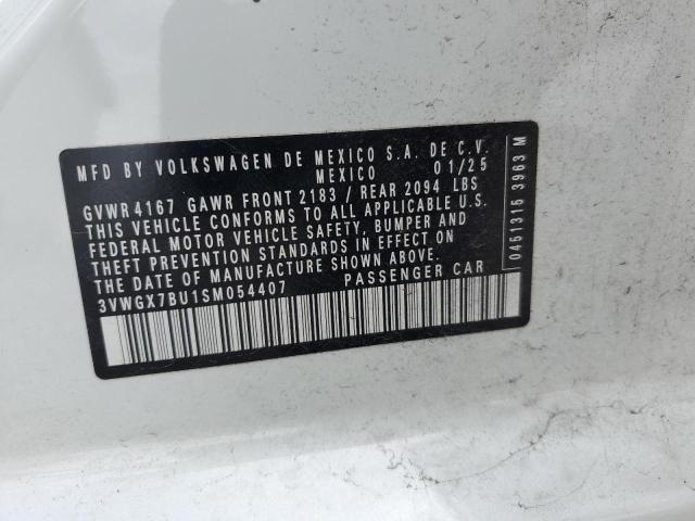 3VWGX7BU1SM054407 - 2025 VOLKSWAGEN JETTA SEL WHITE photo 12
