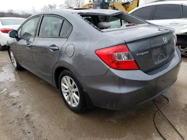 19XFB2F9XCE007622 - 2012 HONDA CIVIC EXL GRAY photo 2