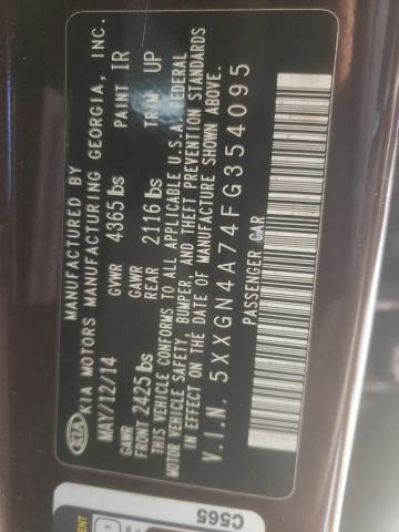 5XXGN4A74FG354095 - 2015 KIA OPTIMA EX BURGUNDY photo 13