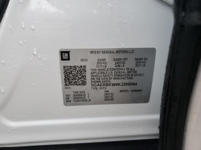 5GAERBKW4KJ299094 - 2019 BUICK ENCLAVE ESSENCE 白色 照片 12