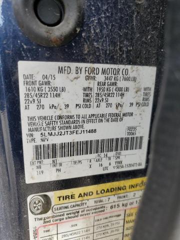 5LMJJ2JT3FEJ11488 - 2015 LINCOLN NAVIGATOR ლურჯი ფოტო 14