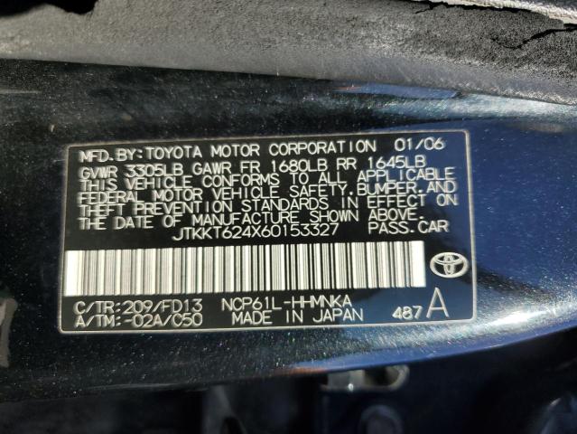 JTKKT624X60153327 - 2006 TOYOTA SCION XA BLACK photo 12