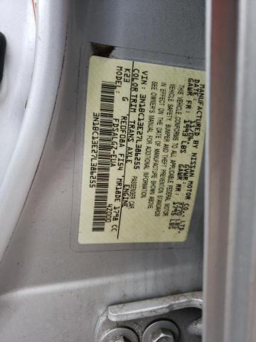 3N1BC13E27L386255 - 2007 NISSAN VERSA S SILVER photo 12