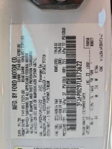 3FA6P0D97LR173622 - 2020 FORD FUSION TITANIUM Ақ фото 13