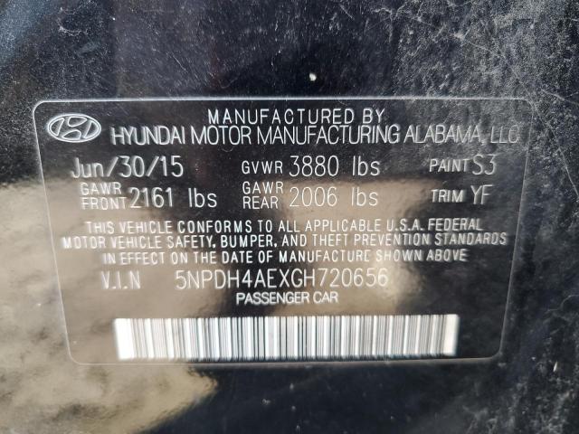 5NPDH4AEXGH720656 - 2016 HYUNDAI ELANTRA SE BLACK photo 12