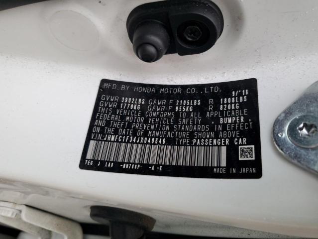 JHMFC1F34JX040646 - 2018 HONDA CIVIC EX 白色 照片 13