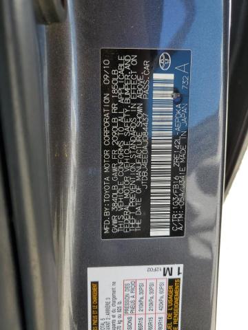 JTDBU4EE0AJ084437 - 2010 TOYOTA COROLLA BASE Графитовый фото 12