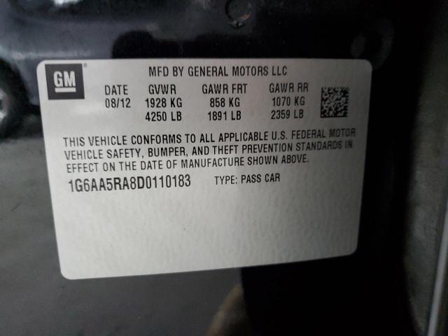 1G6AA5RA8D0110183 - 2013 CADILLAC ATS BLACK photo 12