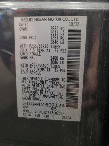 5N1AR2MM1DC607124 - 2013 NISSAN PATHFINDER S GRAY photo 13