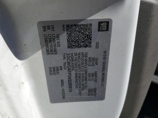 1GCWGAFP5N1160974 - 2022 CHEVROLET EXPRESS G2 Білий фото 13