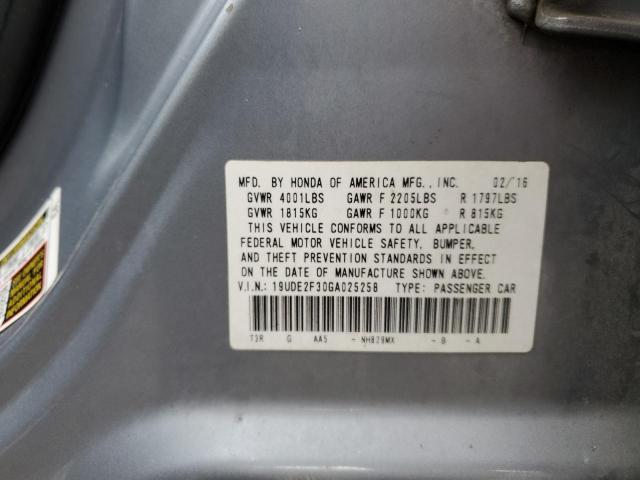 19UDE2F30GA025258 - 2016 ACURA ILX BASE WATCH PLUS SILVER photo 12