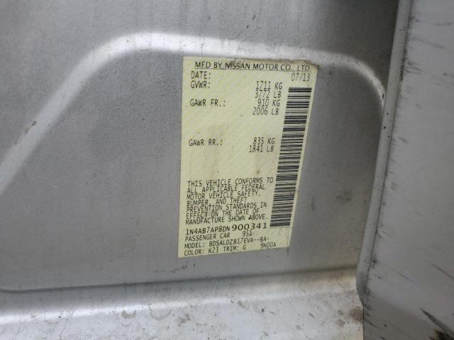 1N4AB7AP8DN900341 - 2013 NISSAN SENTRA S SILVER photo 13