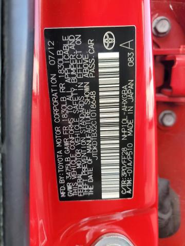 JTDKDTB32C1018648 - 2012 TOYOTA PRIUS C Rot Foto 12