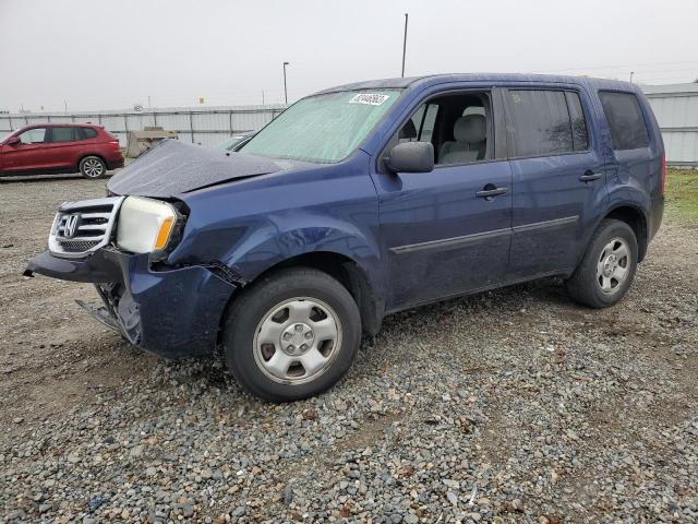 5FNYF4H29DB039904 - 2013 HONDA PILOT LX BLUE photo 1