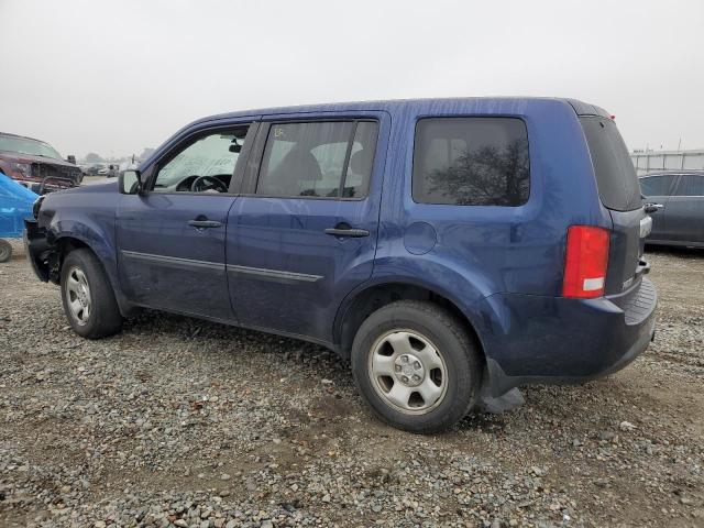 5FNYF4H29DB039904 - 2013 HONDA PILOT LX BLUE photo 2