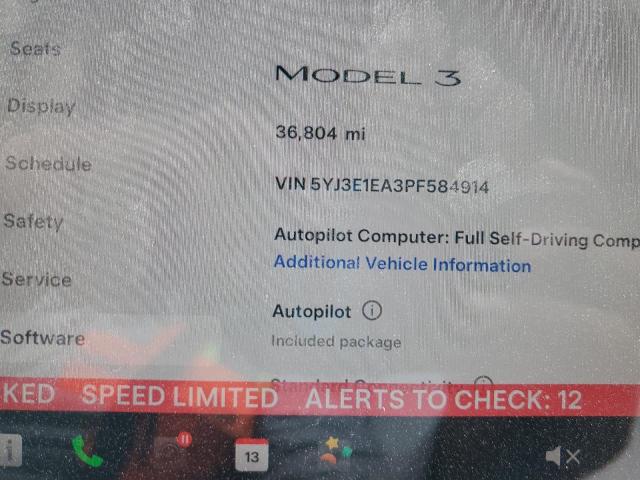 5YJ3E1EA3PF584914 - 2023 TESLA MODEL 3 白色 照片 9
