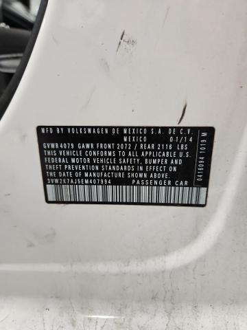3VW2K7AJ5EM407994 - 2014 VOLKSWAGEN JETTA BASE WHITE photo 12