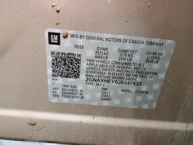 2GNAXHEV6J6347433 - 2018 CHEVROLET EQUINOX LS TAN photo 13