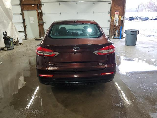 3FA6P0LU6KR220756 - 2019 FORD FUSION SE BURGUNDY photo 6