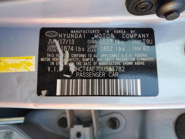 KMHCT4AE7DU521782 - 2013 HYUNDAI ACCENT GLS BLUE photo 12