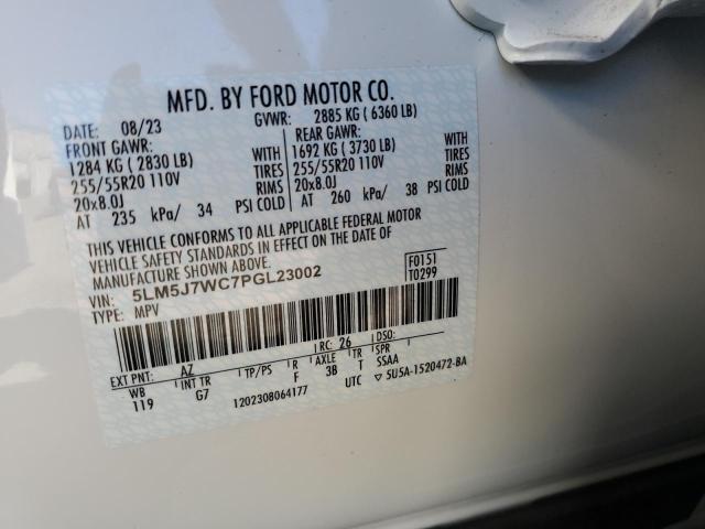 5LM5J7WC7PGL23002 - 2023 LINCOLN AVIATOR RESERVE Білий фото 13