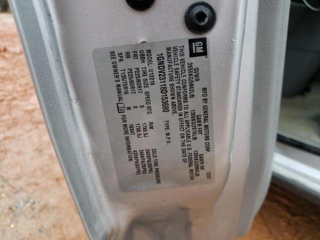 1GNDV23118D153680 - 2008 CHEVROLET UPLANDER LS SILVER photo 13