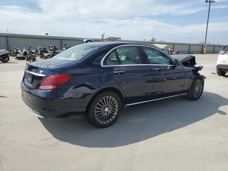 55SWF4JB0GU100934 - 2016 MERCEDES-BENZ C 300 BLUE photo 3