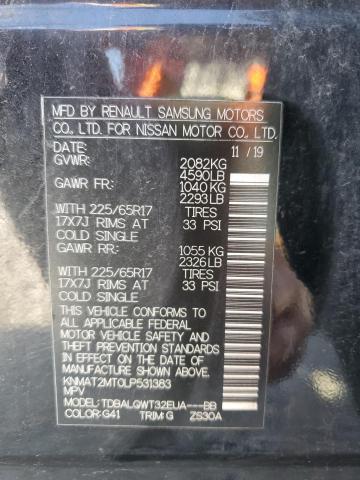 KNMAT2MT0LP531383 - 2020 NISSAN ROGUE S Schwarz Foto 13