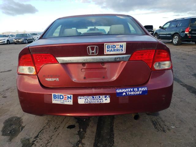 2HGFA16569H517541 - 2009 HONDA CIVIC LX BURGUNDY photo 6