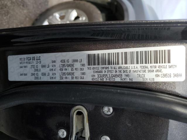 3C6UR5ML3JG409459 - 2018 RAM 2500 SLT ნაცრისფერი ფოტო 13