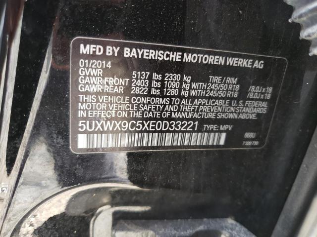 5UXWX9C5XE0D33221 - 2014 BMW X3 XDRIVE28I BLACK photo 13
