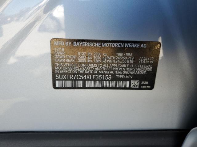 5UXTR7C54KLF35158 - 2019 BMW X3 SDRIVE30I SILVER photo 13