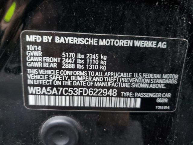 WBA5A7C53FD622948 - 2015 BMW 528 XI BLACK photo 12