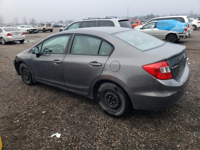 2HGFB2F40CH039263 - 2012 HONDA CIVIC LX GRAY photo 2