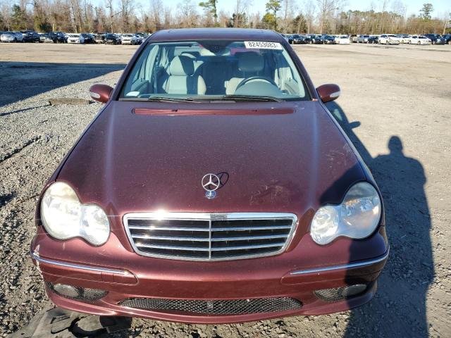 WDBRF52H46F755730 - 2006 MERCEDES-BENZ C 230 BURGUNDY photo 5