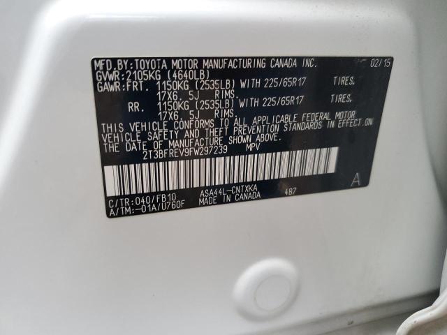 2T3BFREV9FW297239 - 2015 TOYOTA RAV4 LE WHITE photo 12