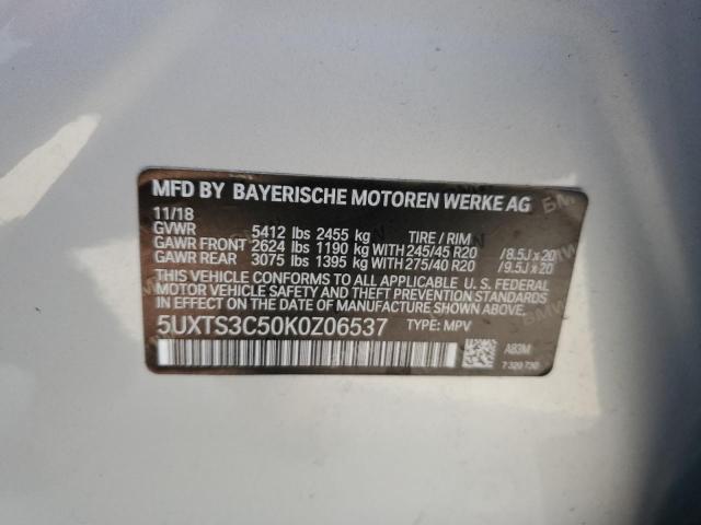 5UXTS3C50K0Z06537 - 2019 BMW X3 XDRIVEM40I SILVER photo 13