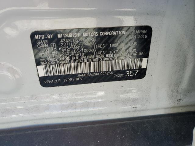 JA4AP3AU9KU024256 - 2019 MITSUBISHI OUTLANDER ES Белый фото 12