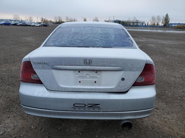 1HGEM22522L817410 - 2002 HONDA CIVIC LX SILVER photo 6