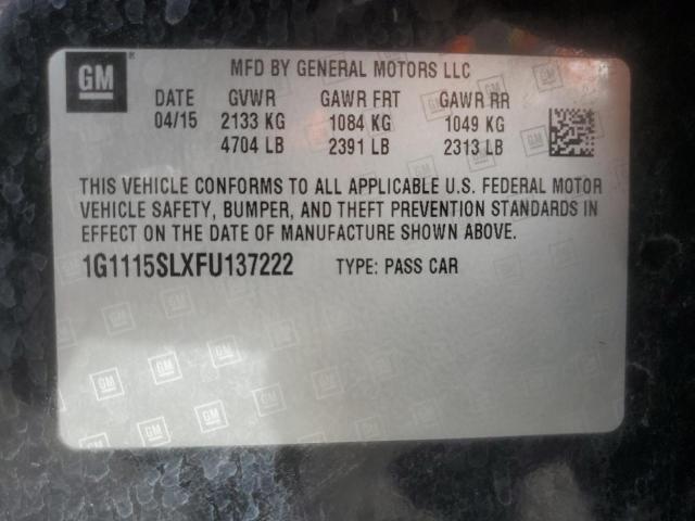 1G1115SLXFU137222 - 2015 CHEVROLET IMPALA LT Қара фото 12