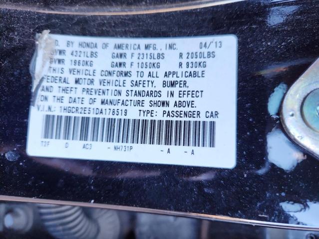1HGCR2E51DA178519 - 2013 HONDA ACCORD SPORT BLACK photo 12