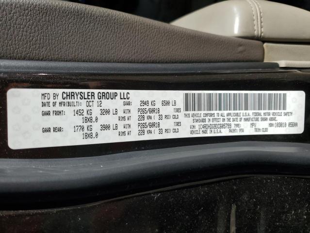 1C4RDHDG9DC605799 - 2013 DODGE DURANGO CREW BLACK photo 13