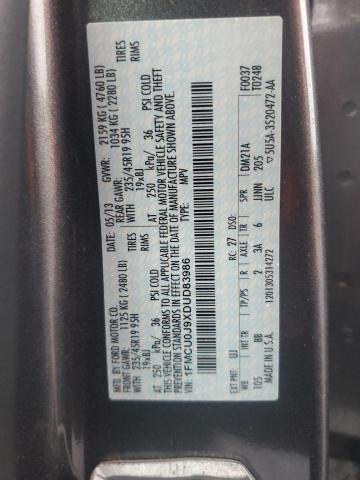 1FMCU0J9XDUD83986 - 2013 FORD ESCAPE TITANIUM 灰色 照片 12